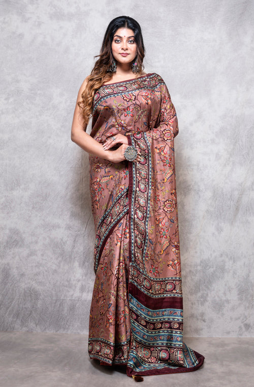 Morchari Pure Russian Silk Saree Digital Print - Multicolour | Grocsy