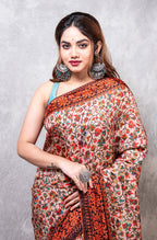Morchari Pure Russian Silk Saree Digital Print - Multicolour | Grocsy