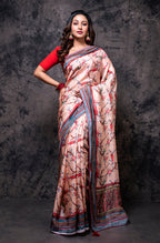 Morchari Pure Russian Silk Saree Digital Print - Multicolour | Grocsy