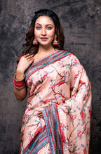 Morchari Pure Russian Silk Saree Digital Print - Multicolour | Grocsy