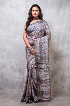 Morchari Pure Russian Silk Saree Digital Print - Multicolour | Grocsy