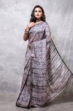 Morchari Pure Russian Silk Saree Digital Print - Multicolour | Grocsy