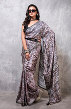 Morchari Pure Russian Silk Saree Digital Print - Multicolour | Grocsy