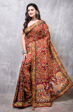 Morchari Pure Dola Silk Saree Digital Print - Multicolour | Grocsy