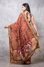 Morchari Pure Dola Silk Saree Digital Print - Multicolour | Grocsy