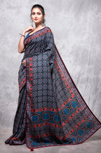 Morchari Pure Dola Silk Saree Digital Print - Multicolour | Grocsy