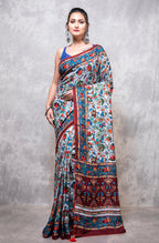 Morchari Pure Dola Silk Saree Digital Print - Multicolour | Grocsy