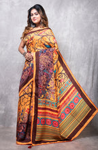 Morchari Pure Dola Silk Saree Digital Print - Multicolour | Grocsy