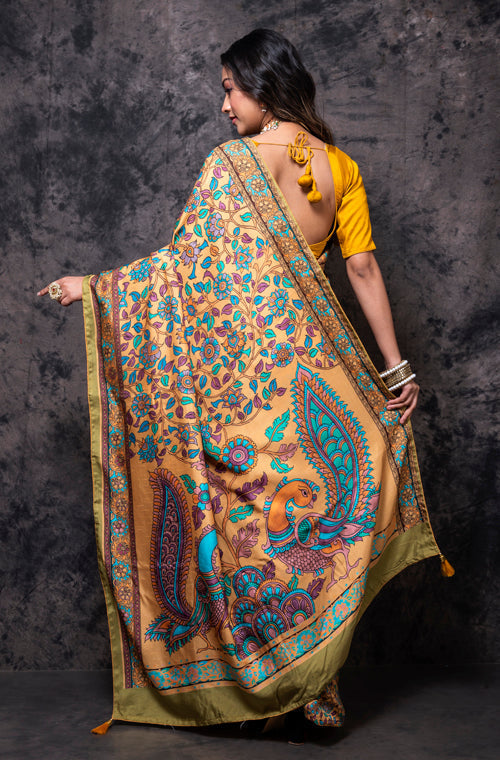 Morchari Pure Dola Silk Saree Digital Print - Multicolour | Grocsy