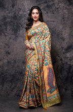 Morchari Pure Dola Silk Saree Digital Print - Multicolour | Grocsy