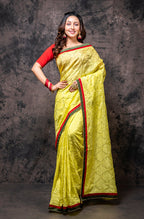 Morchari Fancy Embroidery Saree - Yellow | Grocsy
