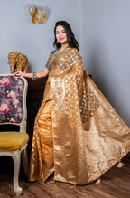 Morchari Organza Heavy Zari Saree - Yellow | Grocsy