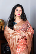 Morchari Organza Heavy Zari Saree - Pink | Grocsy