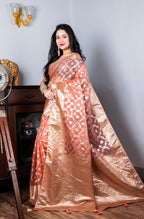 Morchari Organza Heavy Zari Saree - Pink | Grocsy