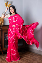 Morchari Chiffon Saree (Tie & Dye) - Rani | Grocsy