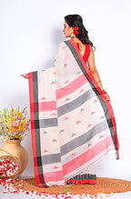 Morchari Bengal Handloom Linin Saree - Off White | Grocsy