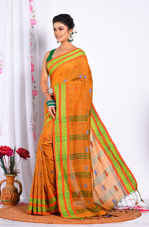 Morchari Cotton Handloom Saree - Multicolour | Grocsy