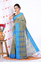 Morchari Cotton Handloom Saree - Grey | Grocsy