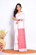 Morchari Cotton Handloom Linin Saree - Multicolour | Grocsy