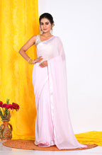 Morchari Heavy Embroidery Saree - Pink | Grocsy