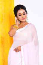 Morchari Heavy Embroidery Saree - Pink | Grocsy