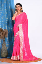 Morchari Heavy Embroidery Saree - Pink | Grocsy