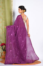 Morchari Heavy Embroidery Saree - Purple | Grocsy