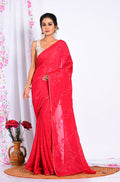 Morchari Heavy Embroidery Saree - Maroon | Grocsy