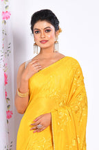 Morchari Heavy Embroidery Saree - Musterd | Grocsy