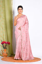 Morchari Heavy Embroidery Saree - Peach | Grocsy