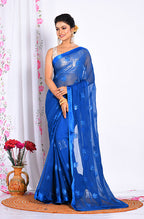 Morchari Heavy Embroidery Saree - Blue | Grocsy