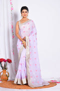 Morchari Heavy Embroidery Saree - Light Purple | Grocsy