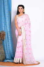 Morchari Heavy Embroidery Saree - Light Pink | Grocsy