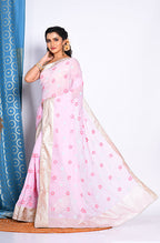 Morchari Heavy Embroidery Saree - Light Pink | Grocsy