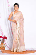 Morchari Heavy Embroidery Saree - Cream | Grocsy
