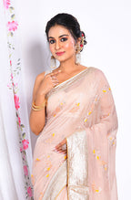 Morchari Heavy Embroidery Saree - Cream | Grocsy