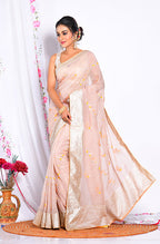 Morchari Heavy Embroidery Saree - Cream | Grocsy