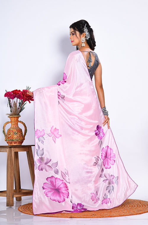 Morchari Semi Digital Print Saree - Multicolour | Grocsy