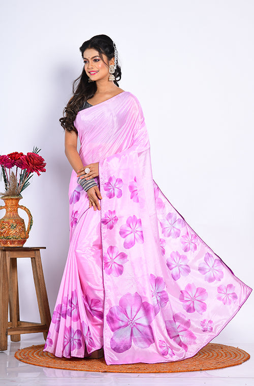 Morchari Semi Digital Print Saree - Multicolour | Grocsy