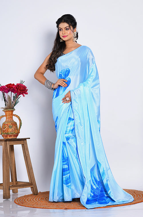 Morchari Semi Digital Print Saree - Multicolour | Grocsy