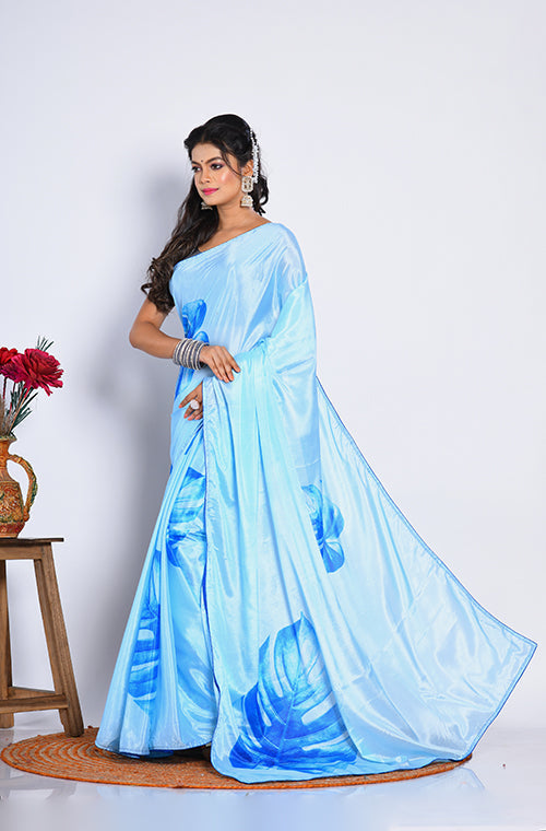 Morchari Semi Digital Print Saree - Multicolour | Grocsy
