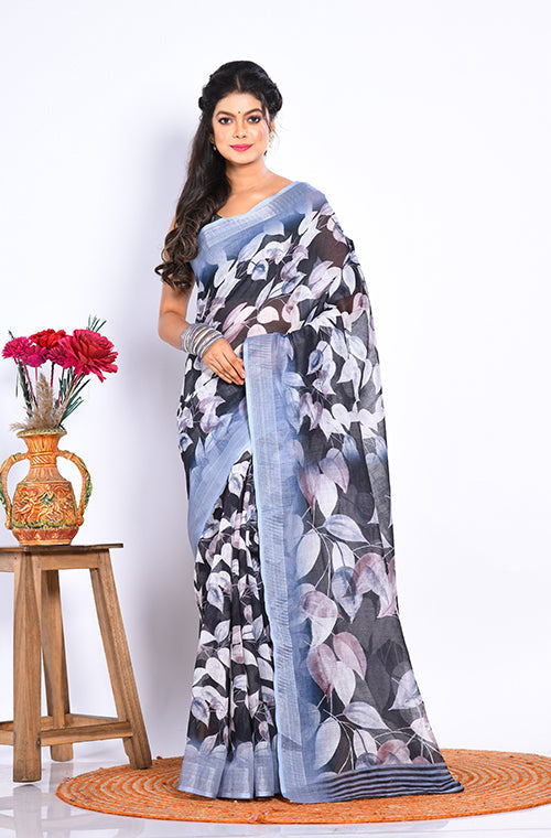 Morchari Semi Digital Print Saree - Multicolour | Grocsy