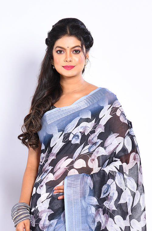 Morchari Semi Digital Print Saree - Multicolour | Grocsy