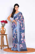 Morchari Semi Digital Print Saree - Multicolour | Grocsy