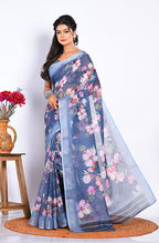 Morchari Semi Digital Print Saree - Multicolour | Grocsy