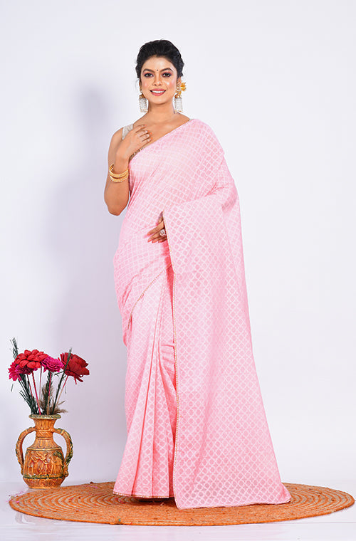 Morchari Baranasi Heavy Zari Saree - Peach | Grocsy