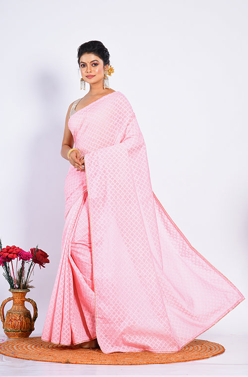 Morchari Baranasi Heavy Zari Saree - Peach | Grocsy