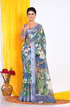 Morchari Semi Digital Print Saree - Multicolour | Grocsy