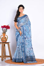 Morchari Semi Digital Print Saree - Multicolour | Grocsy