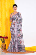 Morchari Semi Digital Print Saree - Multicolour | Grocsy